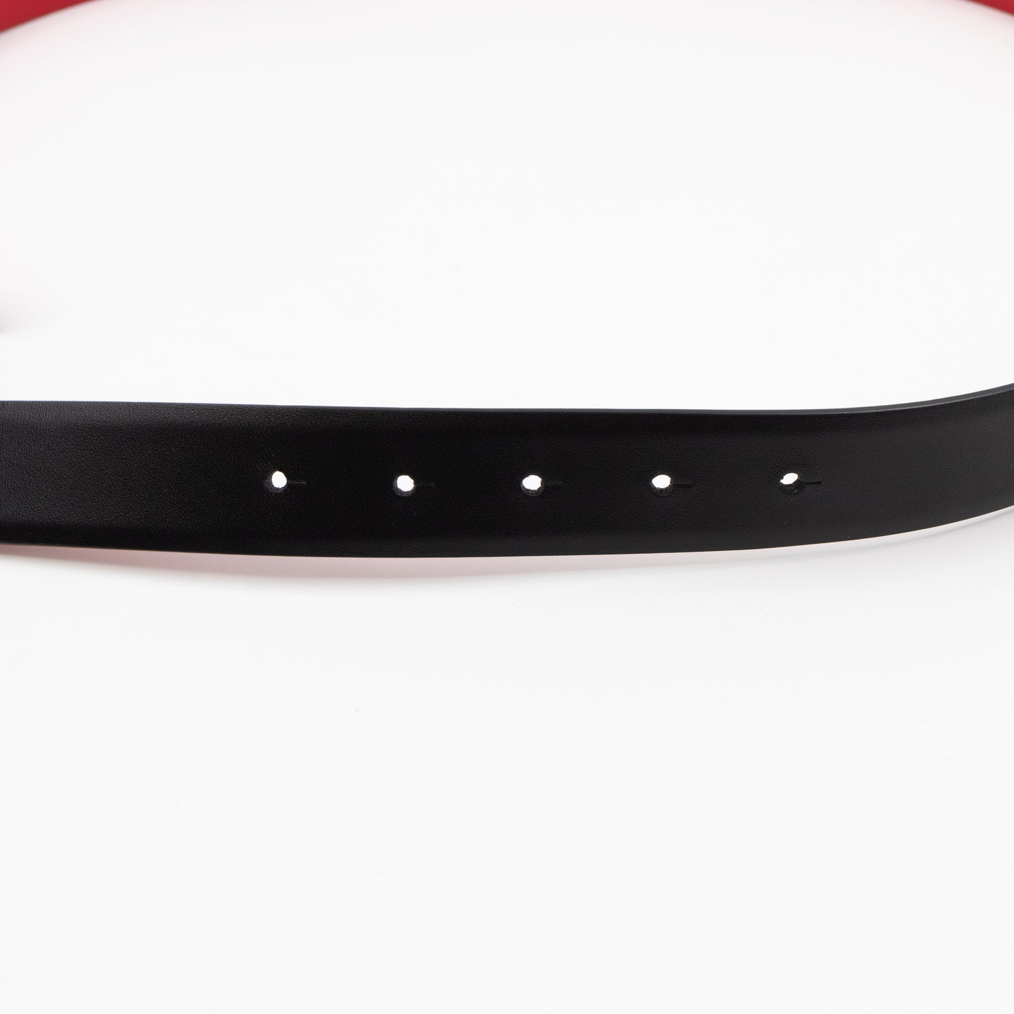 Reversible VLOGO Belt Black & Red Leather 90 cm