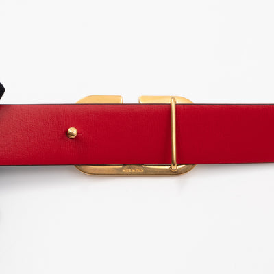 Reversible VLOGO Belt Black & Red Leather 90 cm
