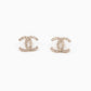 CC Crystal Earrings Light Gold