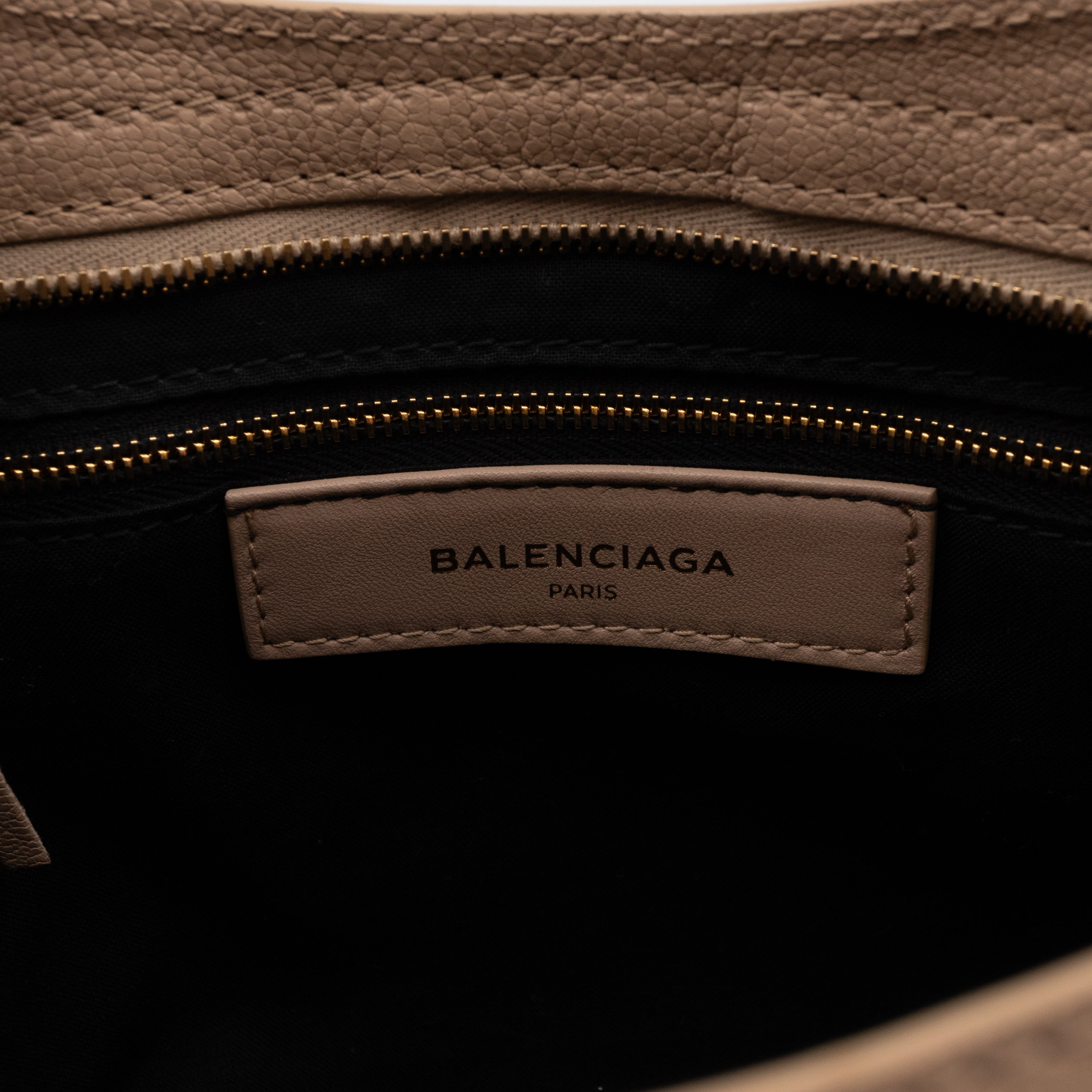 Classic City S Metallic Edge Beige Leather