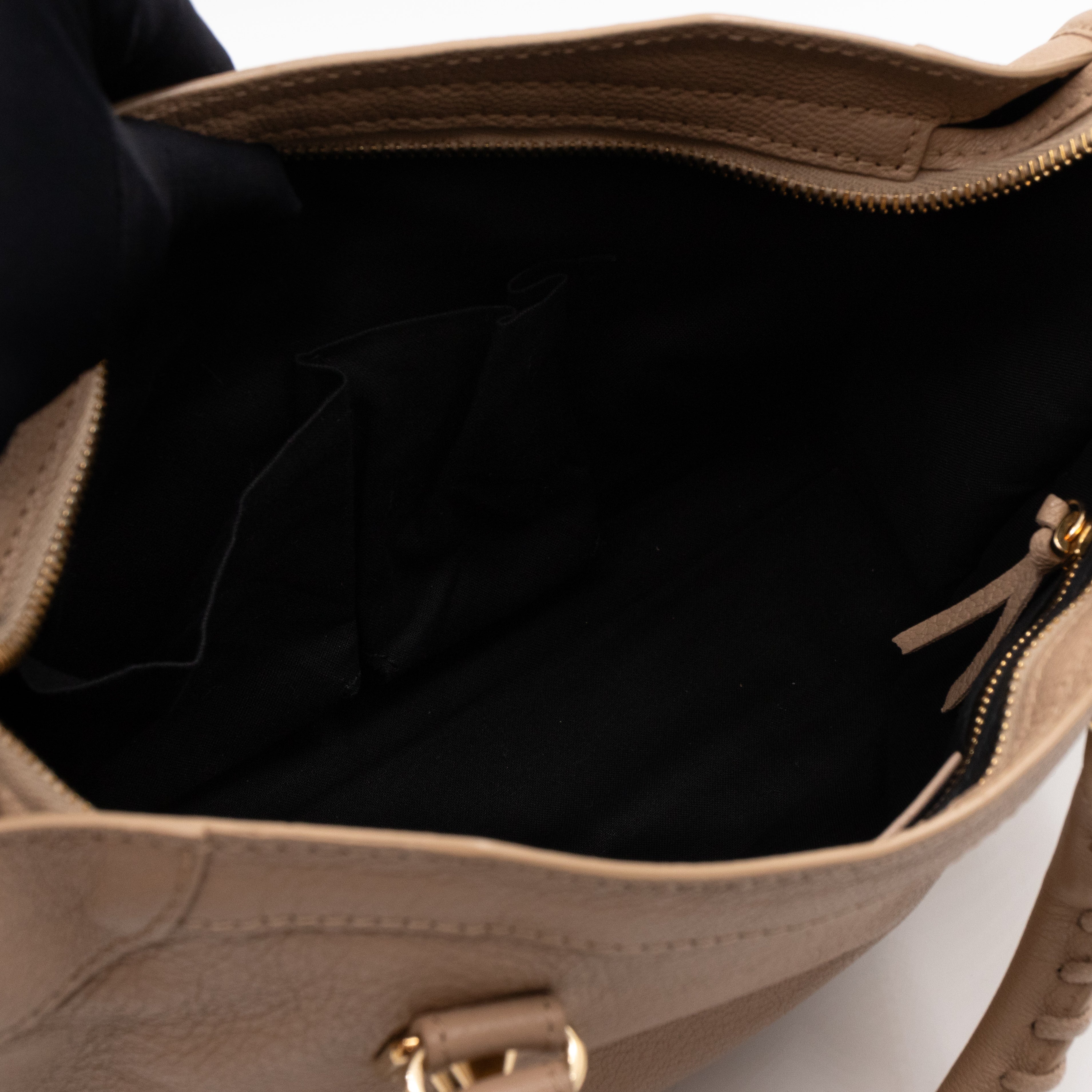 Classic City S Metallic Edge Beige Leather