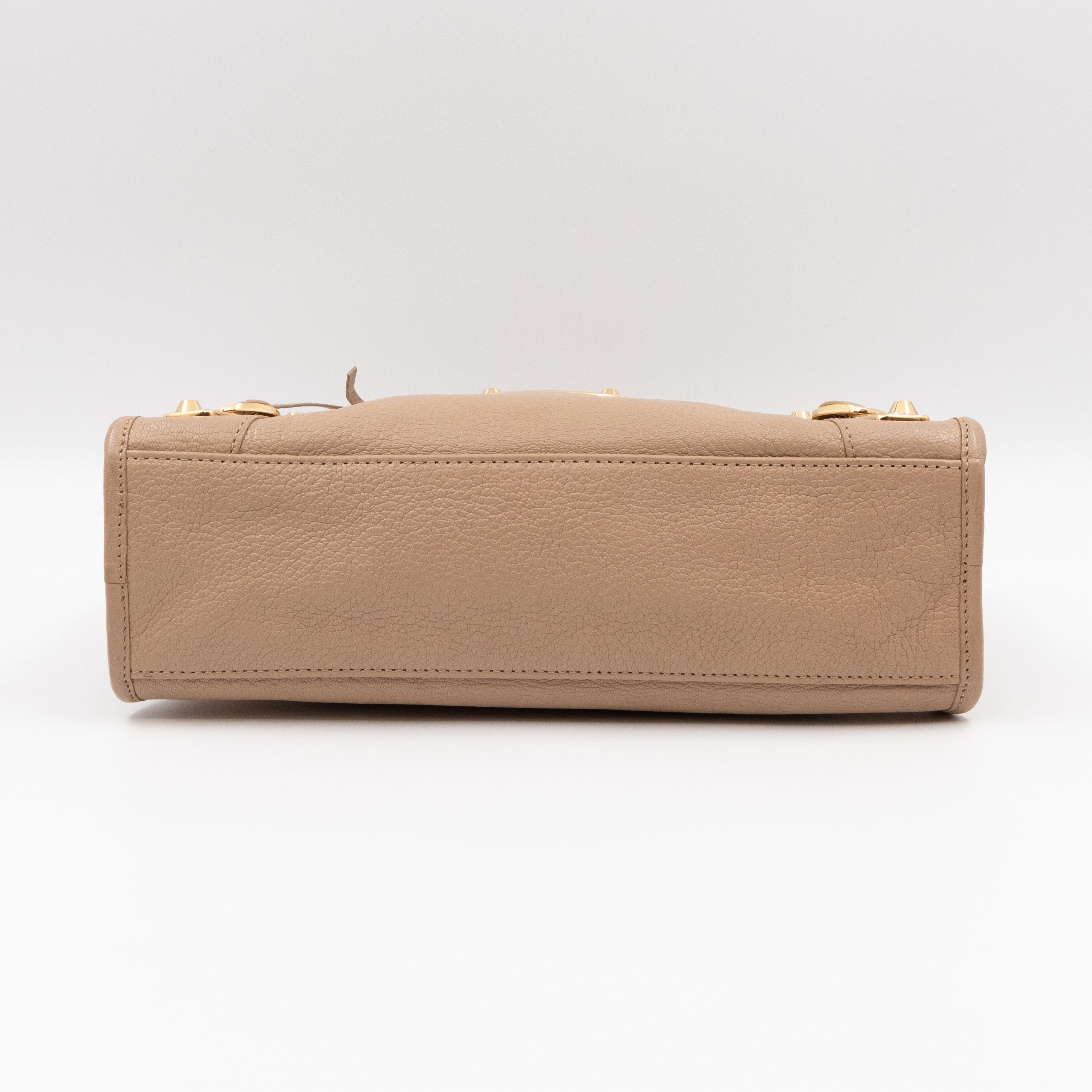 Classic City S Metallic Edge Beige Leather