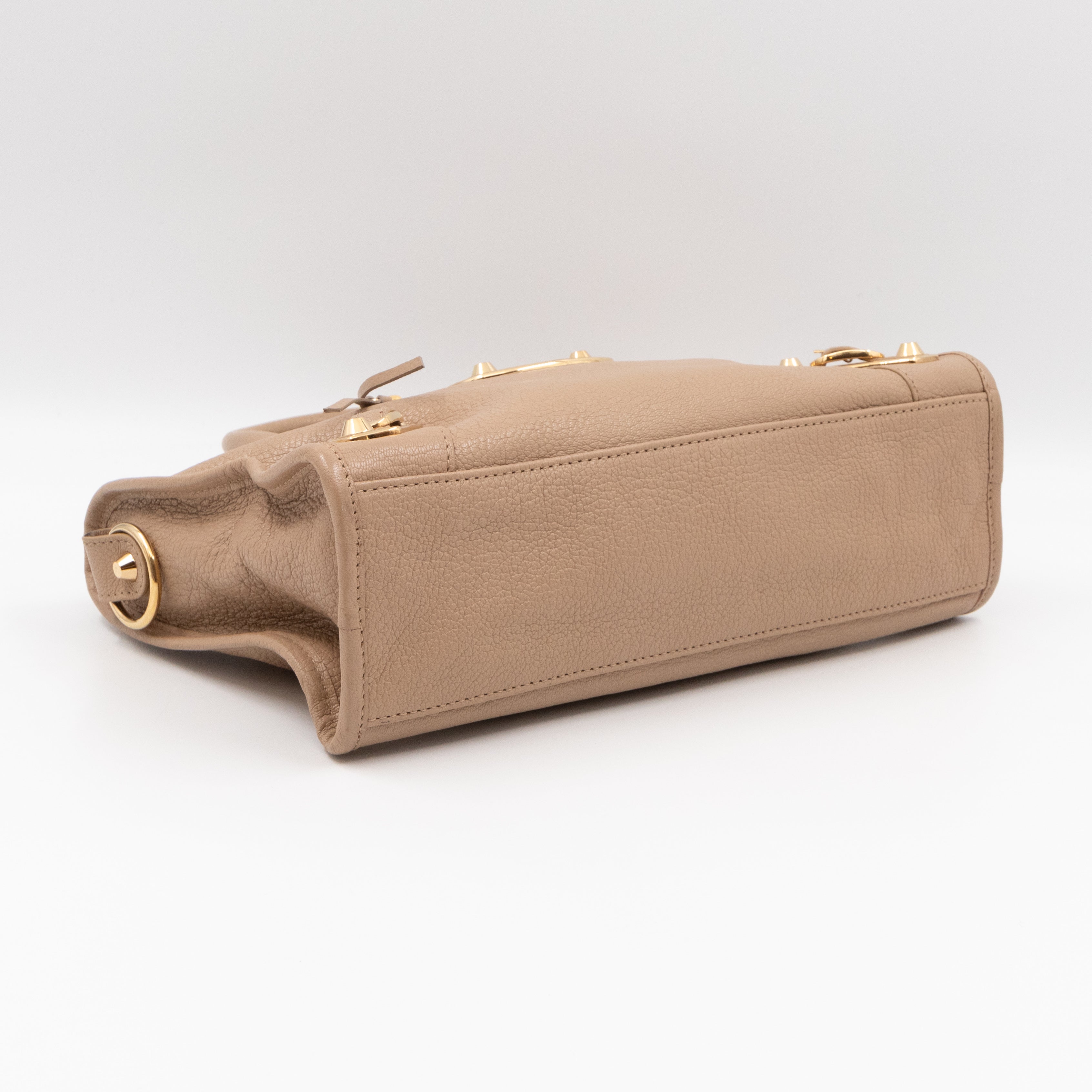 Classic City S Metallic Edge Beige Leather