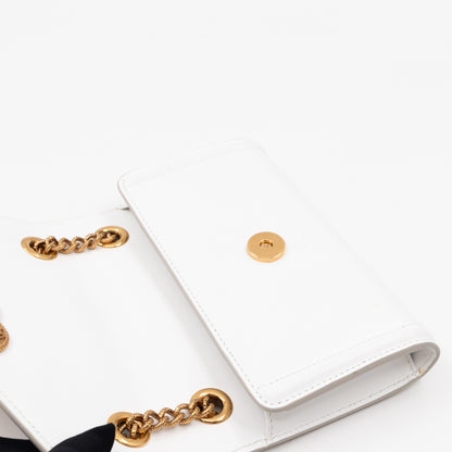 Devotion Mini Wallet on Chain White Leather