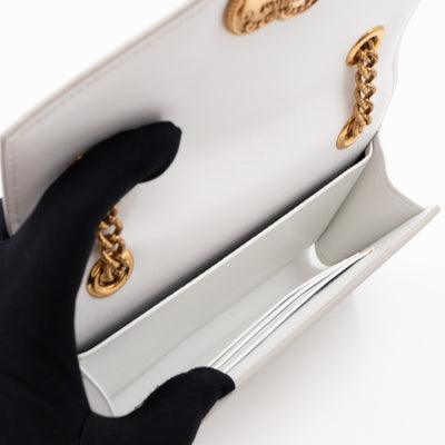 Devotion Mini Wallet on Chain White Leather