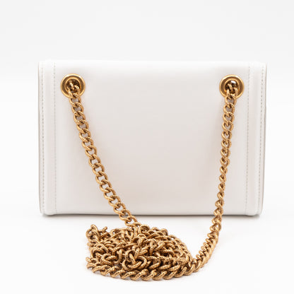 Devotion Mini Wallet on Chain White Leather