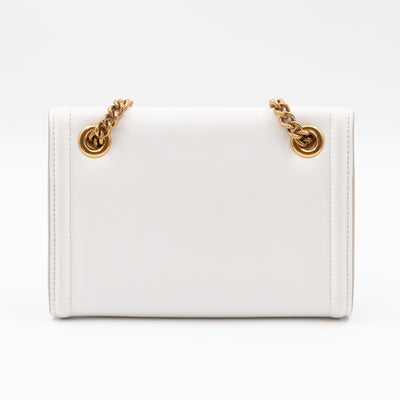 Devotion Mini Wallet on Chain White Leather