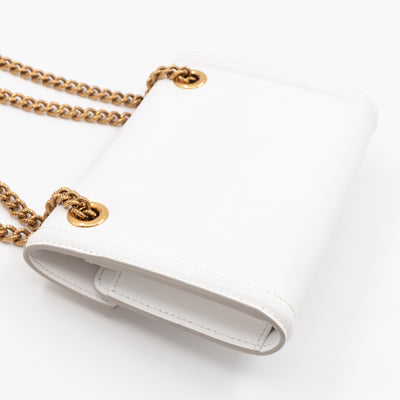 Devotion Mini Wallet on Chain White Leather