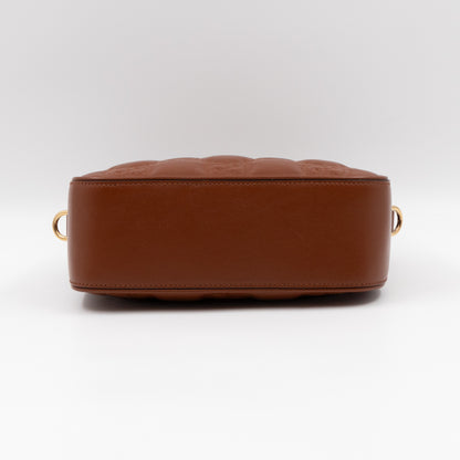 GG Matelassé Small Brown Leather