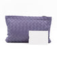 Medium Flat Pouch Intrecciato Lavender Leather