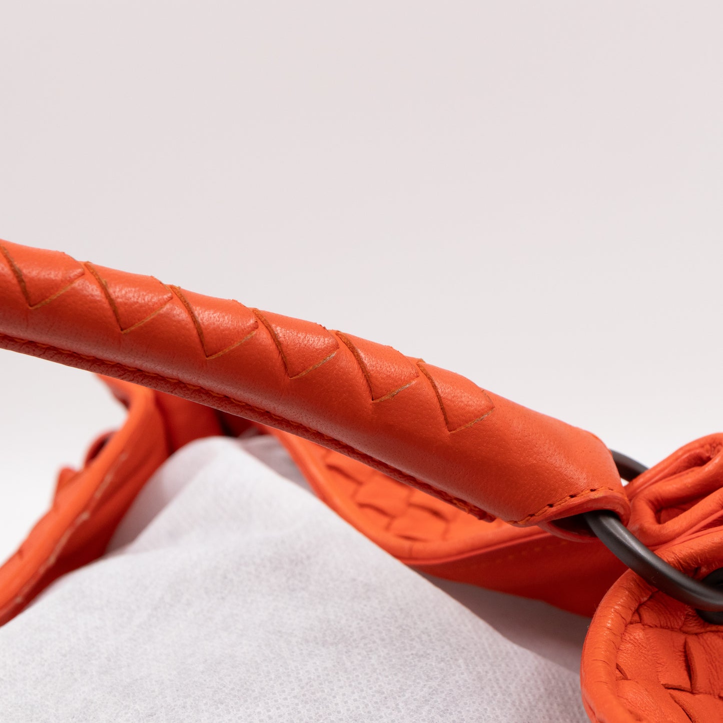 Parachute Bag Intrecciato Orange Leather