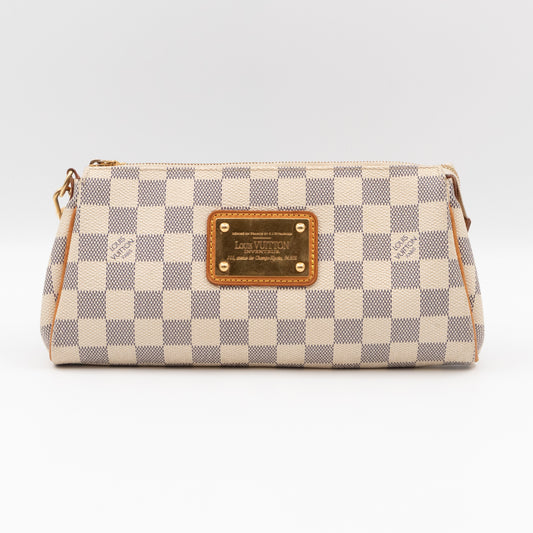 Louis Vuitton Cream & Blue Damier Azur Eva Clutch