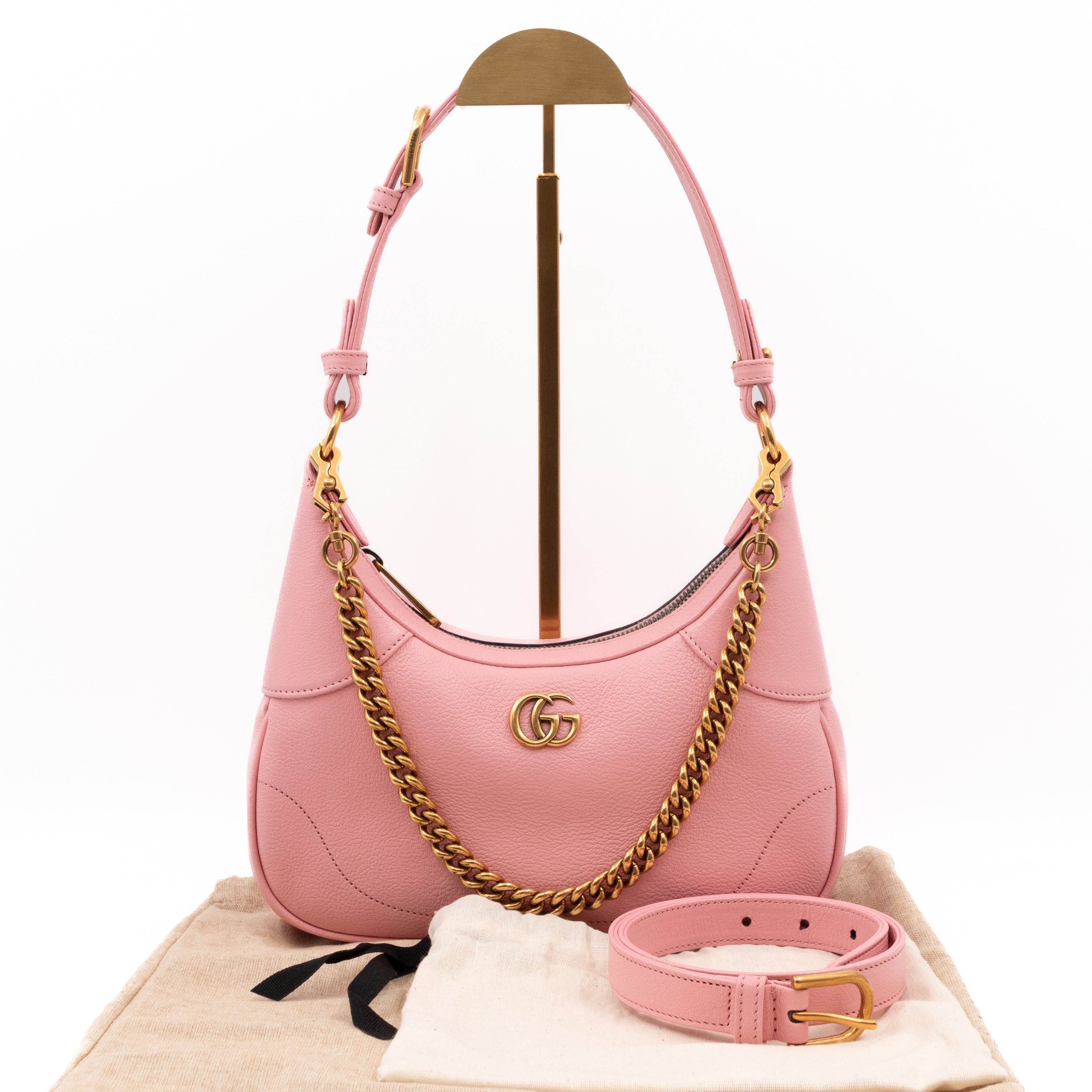 Gucci pink sale leather shoulder bag