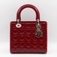 Lady Dior Medium Dark Red Patent Leather