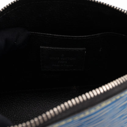 Cosmetic Pouch PM Epi Leather Denim Blue