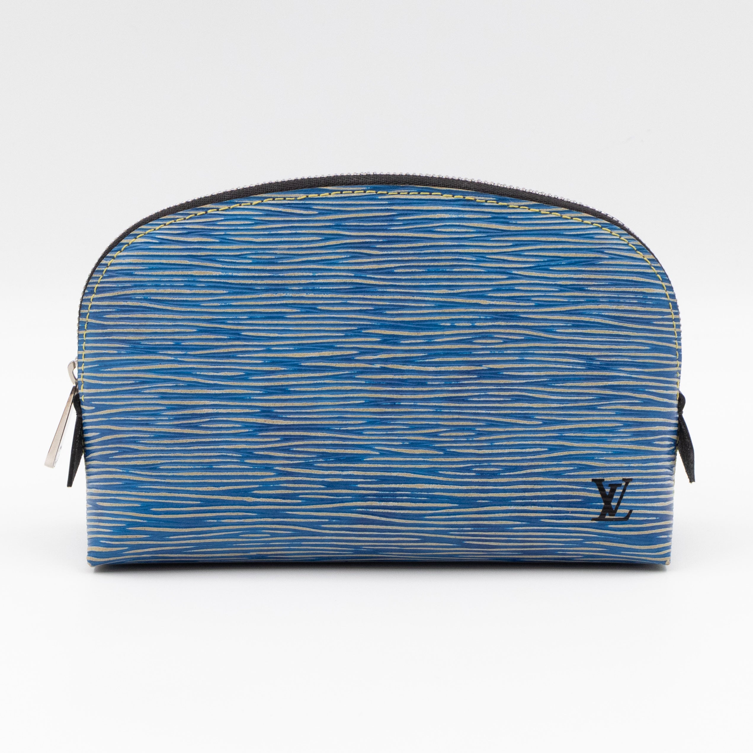 Cosmetic Pouch PM Epi Leather Denim Blue