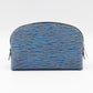 Cosmetic Pouch PM Epi Leather Denim Blue