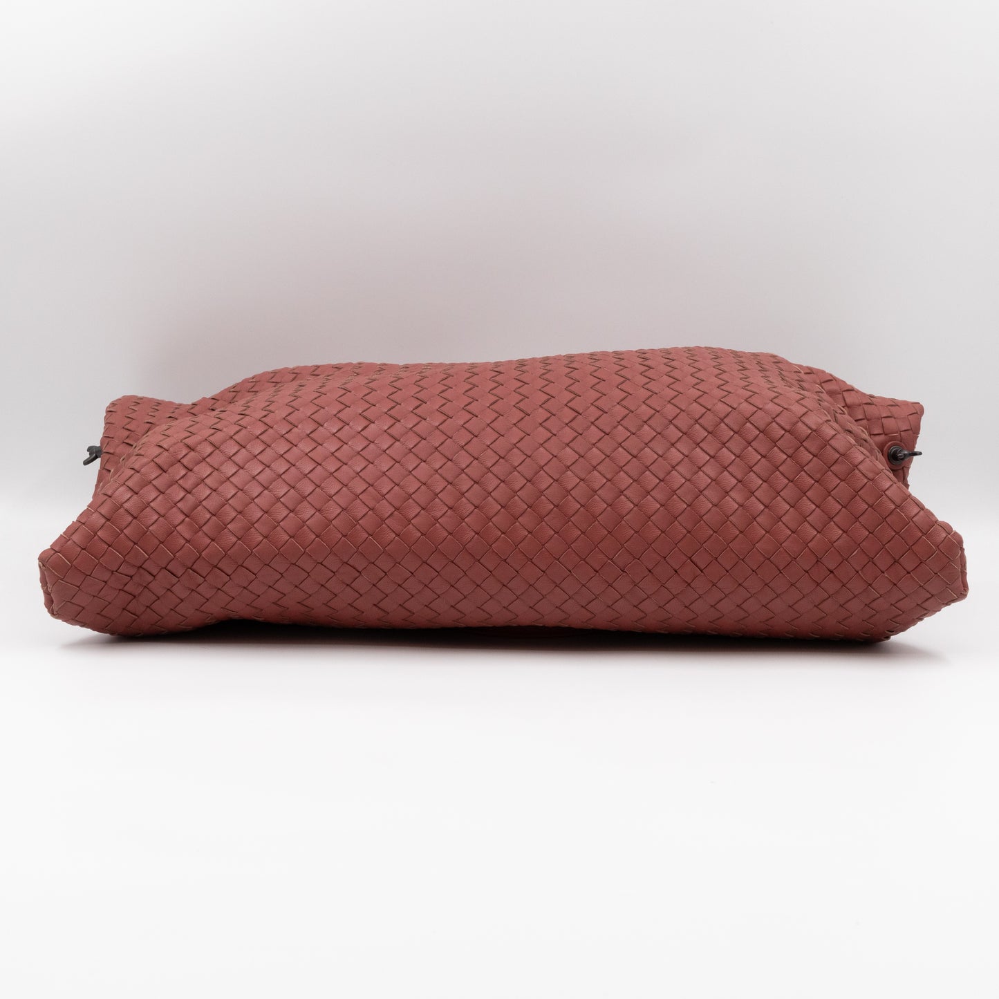 Large Convertible Tote Bag Intrecciato Brick Brown Leather