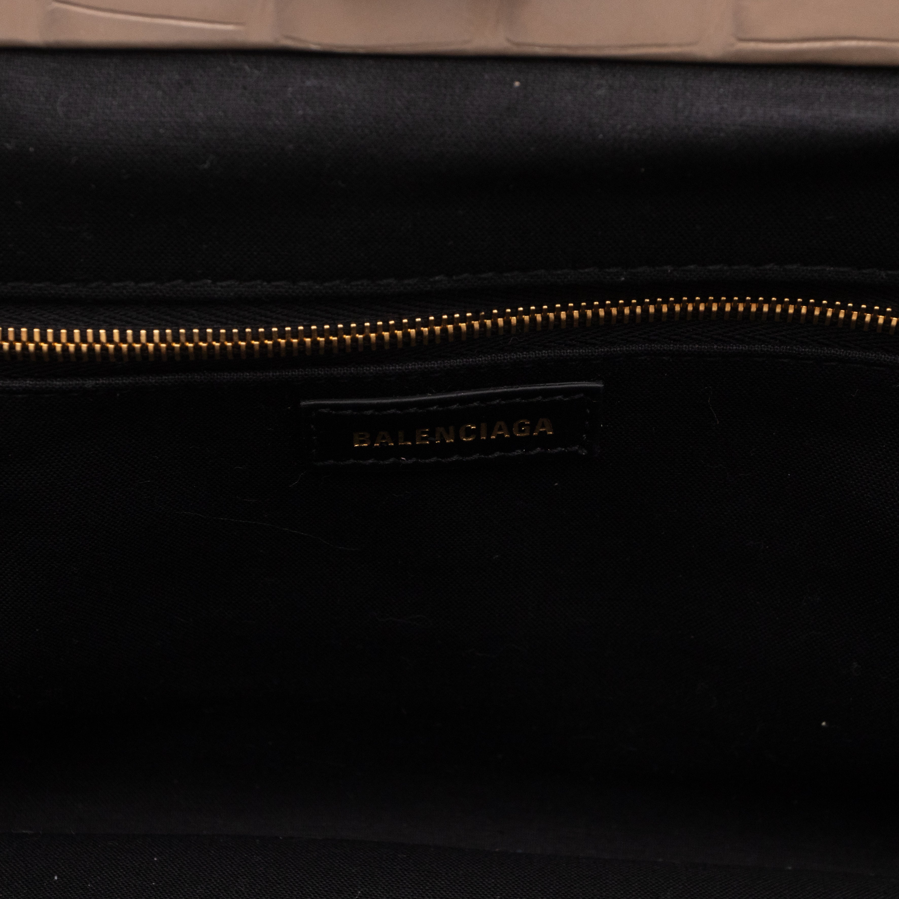 Cloud XL Clutch Bag Beige Croc Embossed Patent Leather