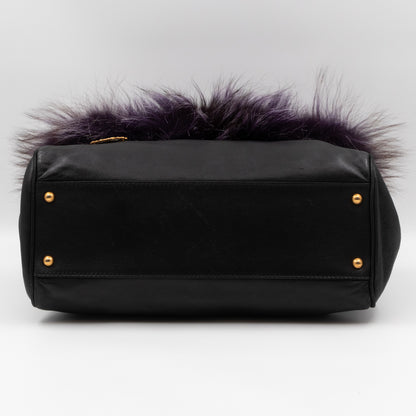 Miss Sicily Large Faux Fur Black Leather