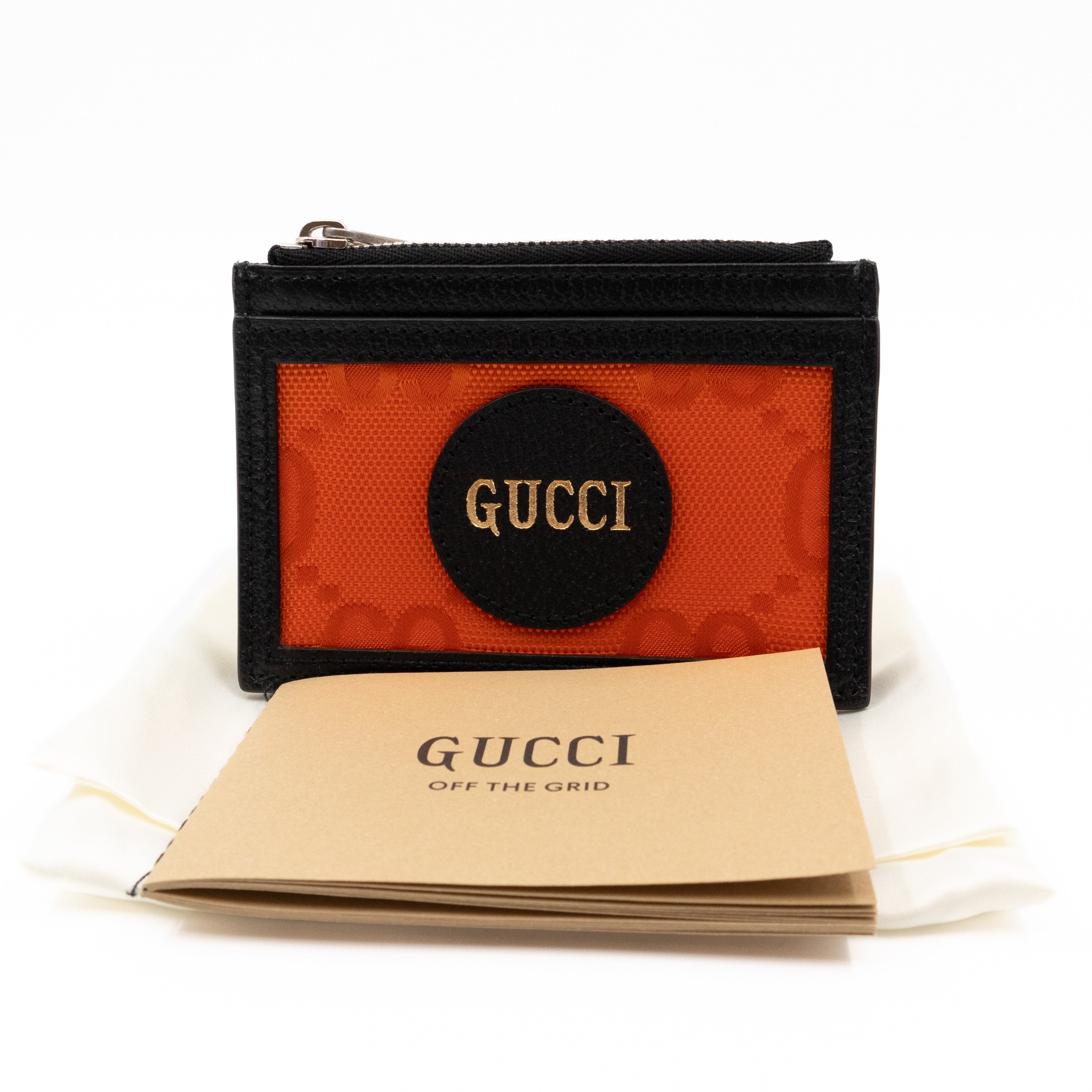 Off The Grid Zip Card Case Black & Orange