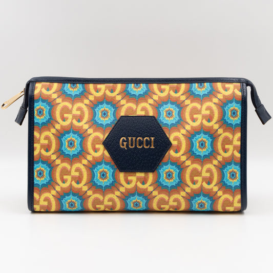 Gucci 100 Pouch Supreme Kaleidoscope Calfskin Leather