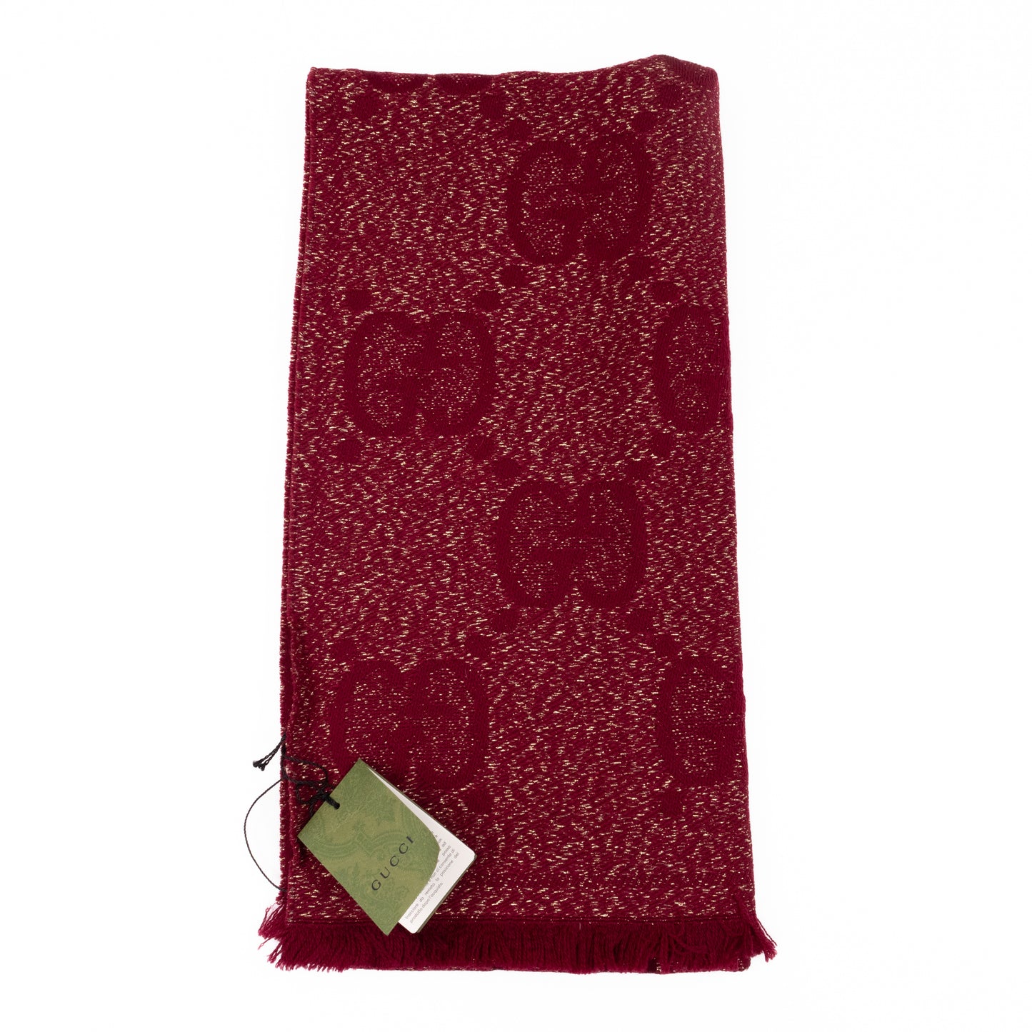 GG Jacquard Knitted Lady Nest Lux Scarf Red & Gold
