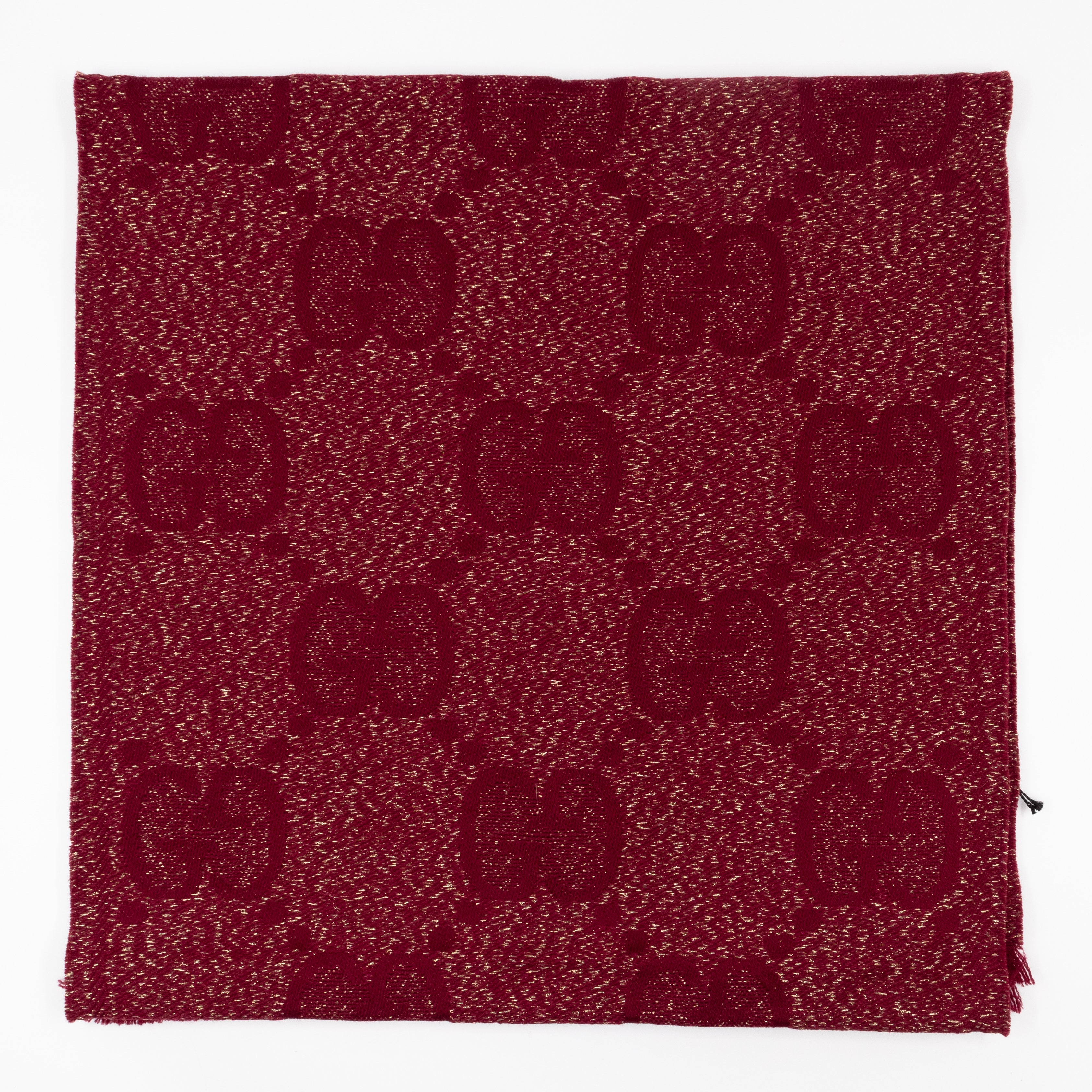 GG Jacquard Knitted Lady Nest Lux Scarf Red & Gold