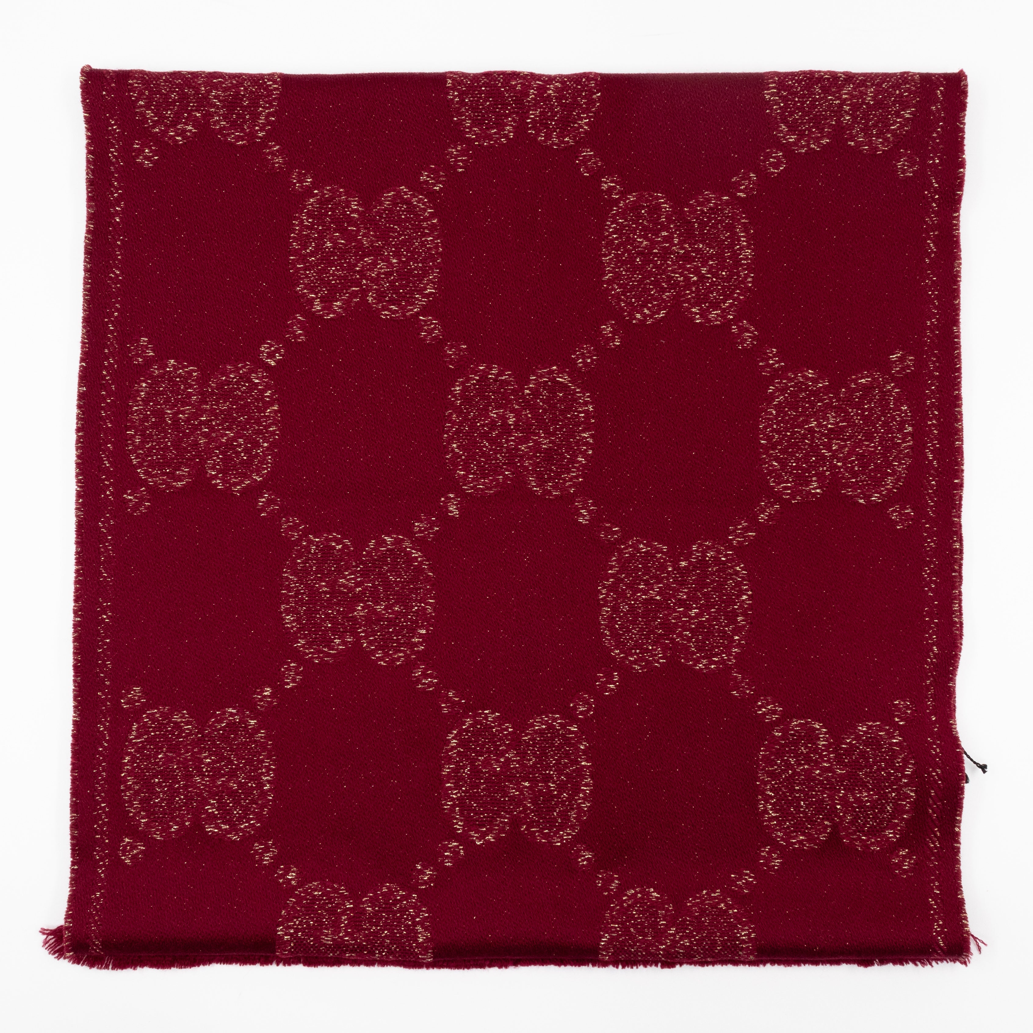 GG Jacquard Knitted Lady Nest Lux Scarf Red & Gold