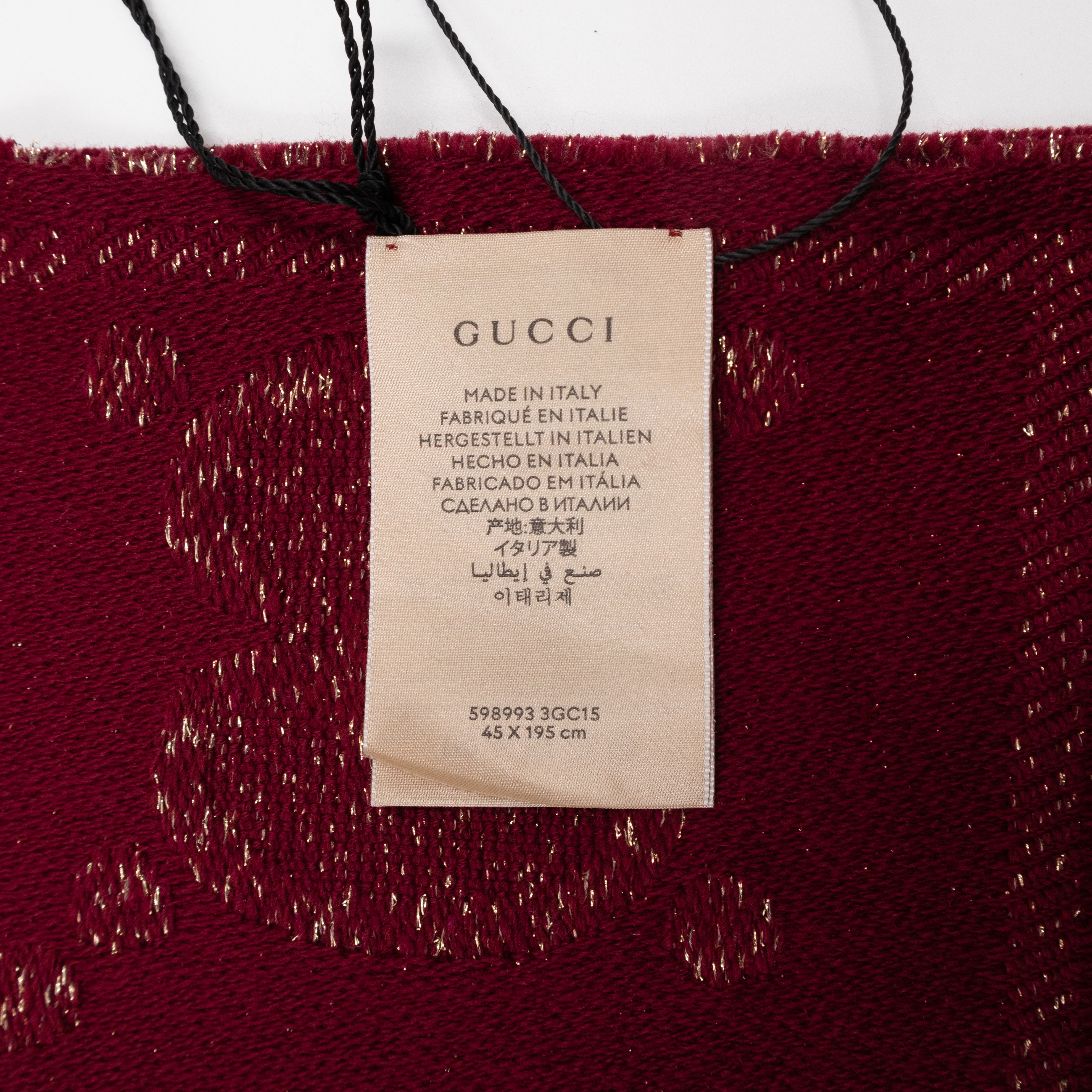 GG Jacquard Knitted Lady Nest Lux Scarf Red & Gold
