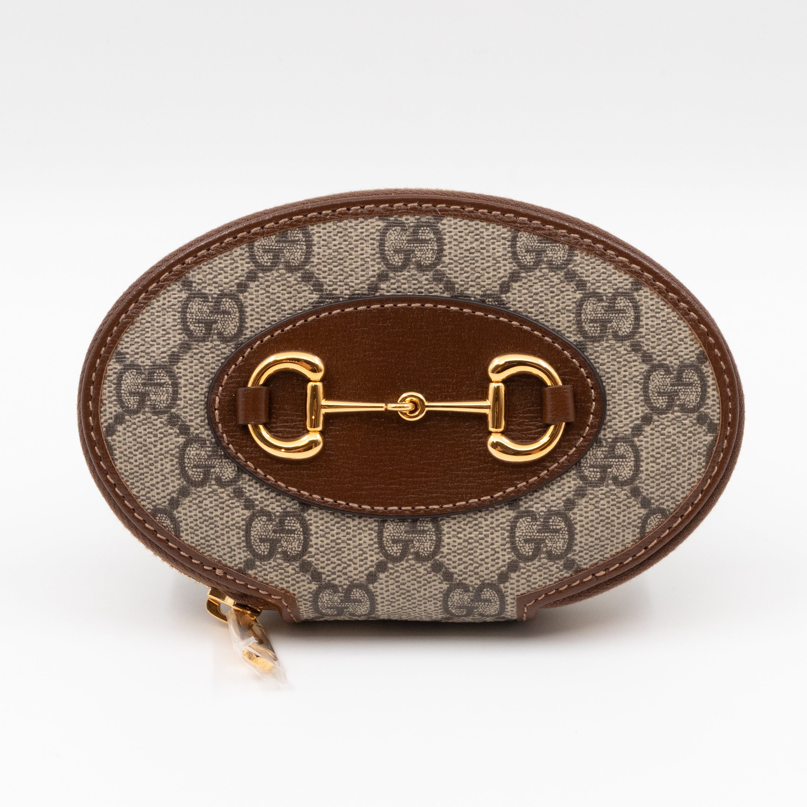 Horsebit 1955 Coin Case Oval Round GG Supreme Brown