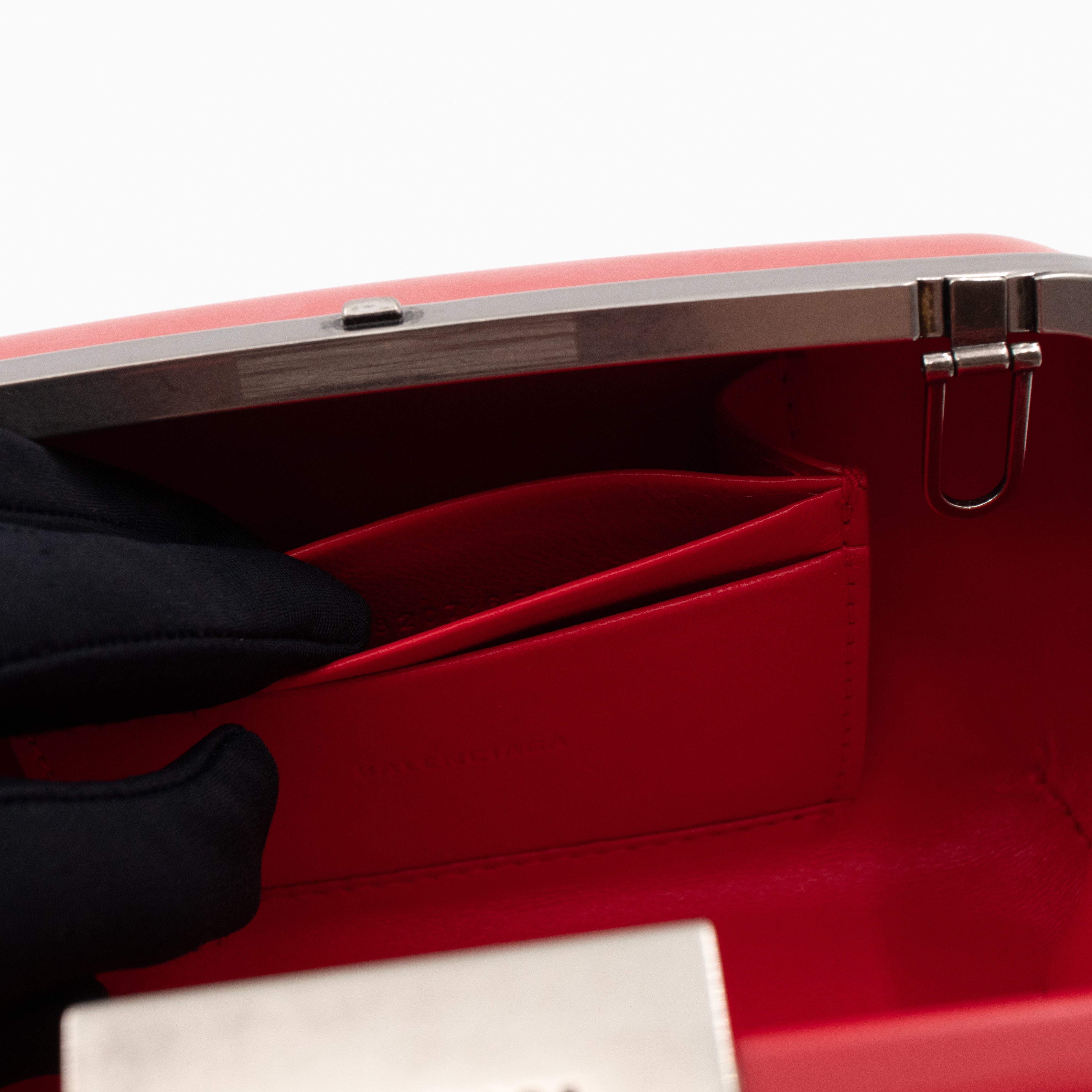 Logo Lunch Box Bag Red Resin & Leather