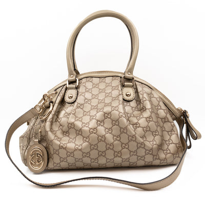 Sukey Boston Two-way Shoulder Bag Guccissima Leather Champagne