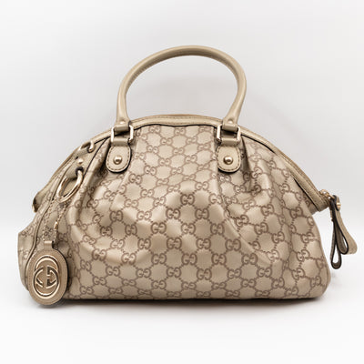 Sukey Boston Two-way Shoulder Bag Guccissima Leather Champagne