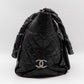 Lady Braid Shopping Tote Black Leather