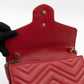 GG Marmont Matelasse Chain Wallet Red Leather