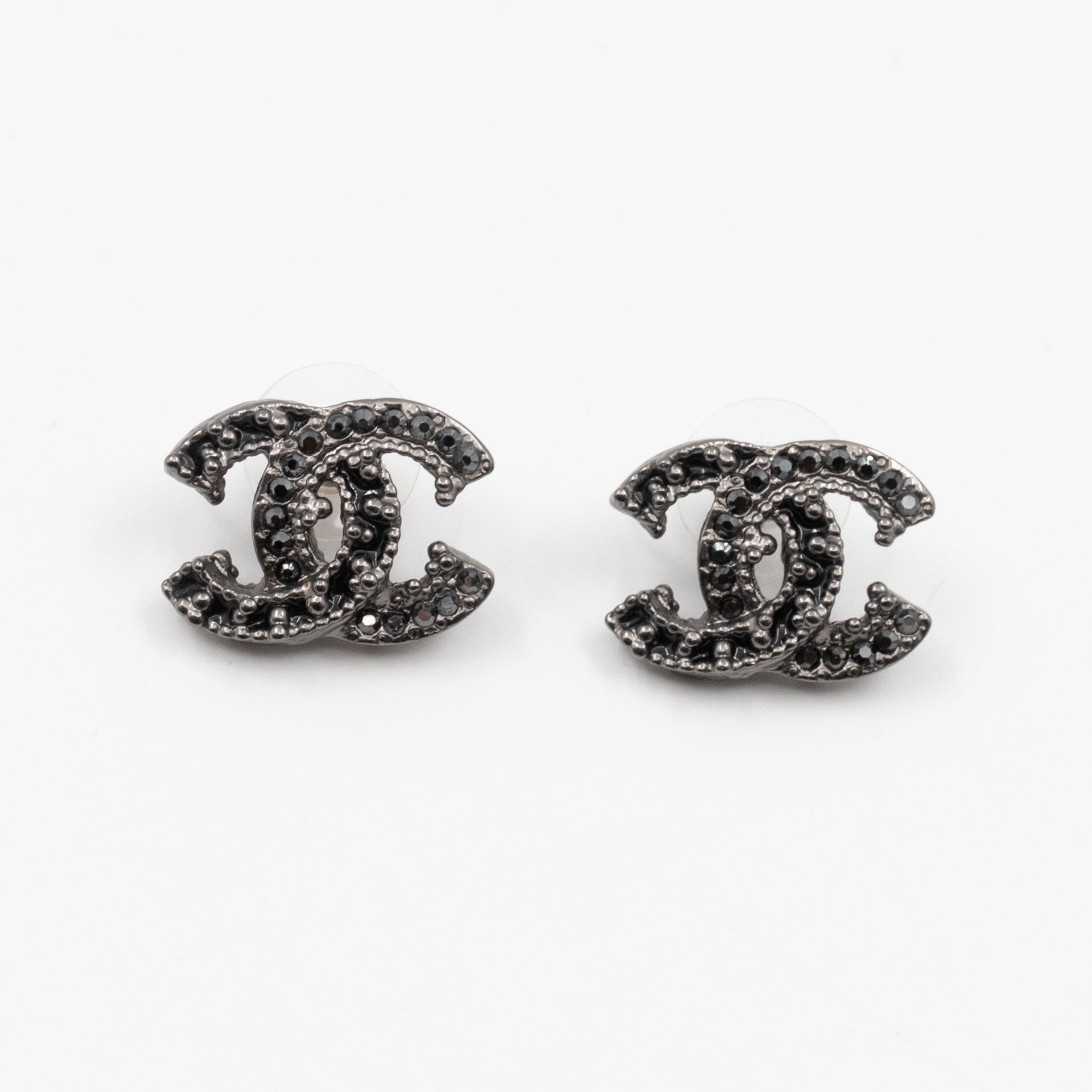 CC Crystal Earrings Ruthenium Black