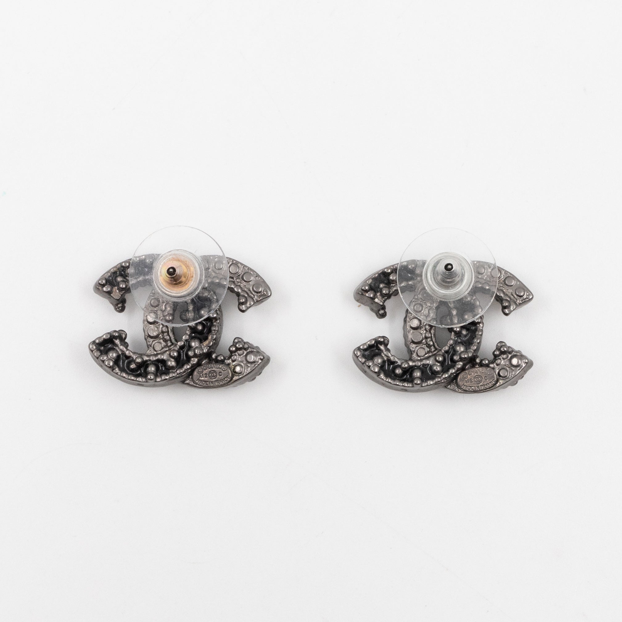 CC Crystal Earrings Ruthenium Black