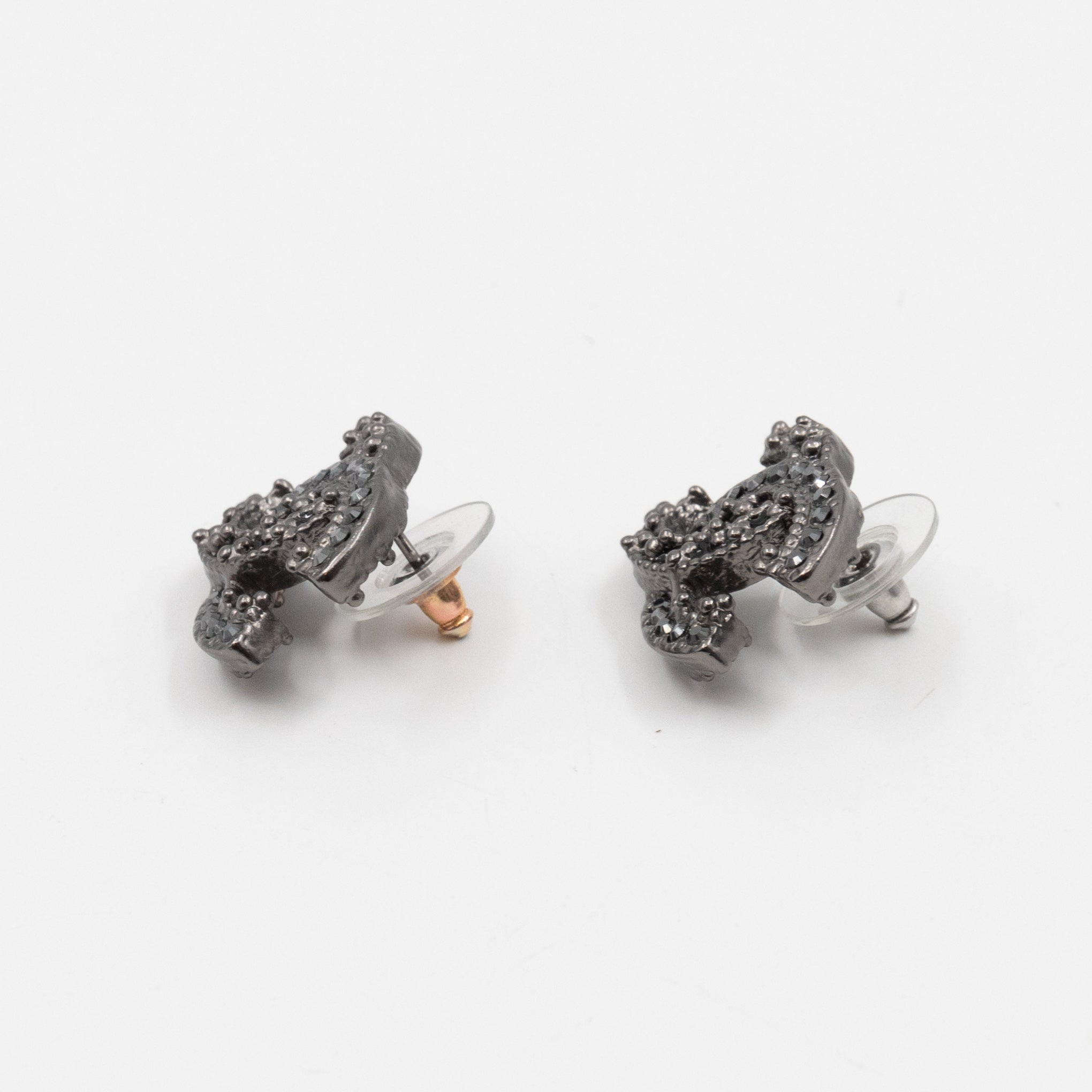 CC Crystal Earrings Ruthenium Black