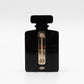 Resin Strass Perfume Bottle CC Brooch Black Gold