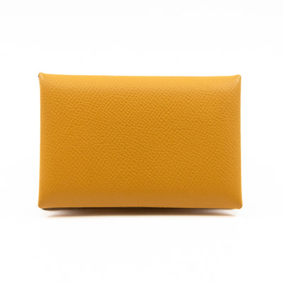 Calvi Card Holder Yellow Leather