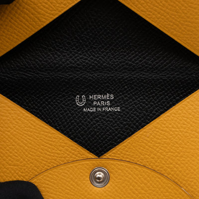 Calvi Card Holder Yellow Leather