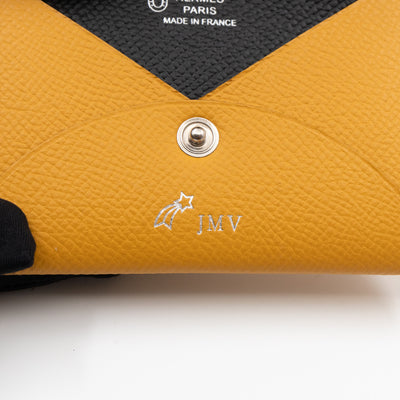Calvi Card Holder Yellow Leather