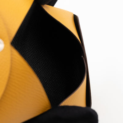 Calvi Card Holder Yellow Leather