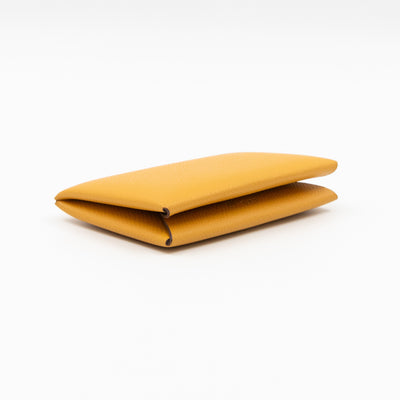 Calvi Card Holder Yellow Leather