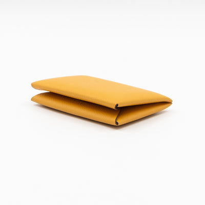 Calvi Card Holder Yellow Leather