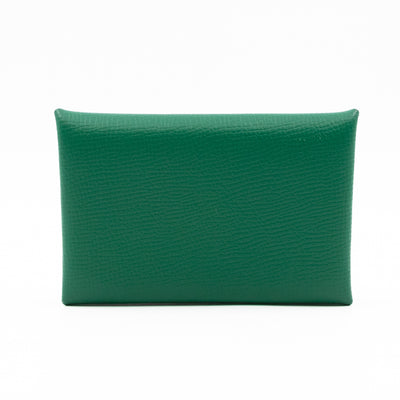 Calvi Card Holder Green Leather