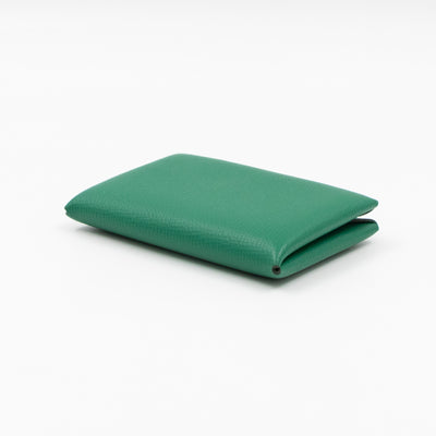 Calvi Card Holder Green Leather