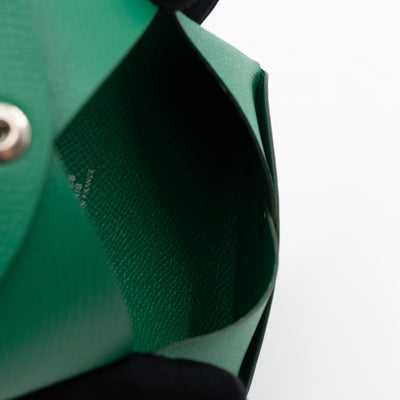 Calvi Card Holder Green Leather