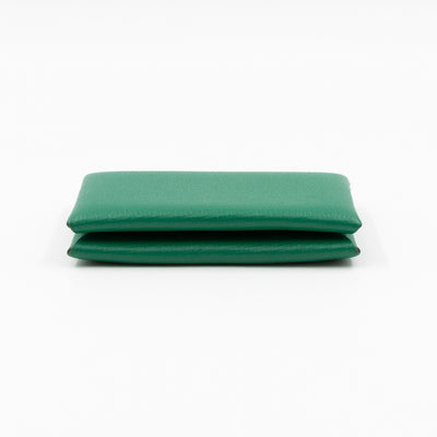 Calvi Card Holder Green Leather